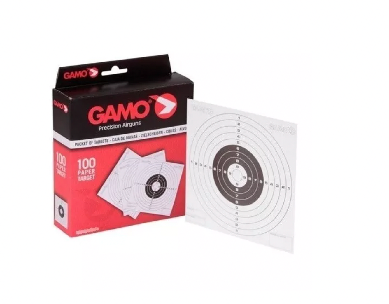 Caja con 100 Dianas Standard 14X14Cm Gamo 6212106 Caja con 100 Dianas Standard 14X14Cm Gamo 6212106