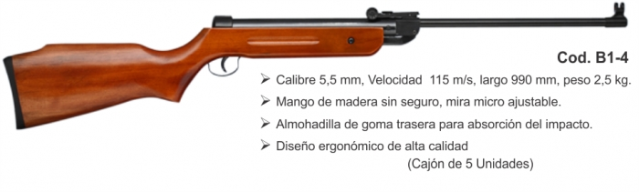  Rifle de aire comprimido, de madera real, B1 5.5mm