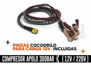 Compresor Apolo 300 BAR - Alimentación Dual 12v y 220v