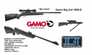 Rifle Gamo Big Cat 1000E IGT 5.5 - Incluye mira telescópica Comet 4x32