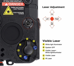 Laser Linterna Tactica 2 en 1-  Airsoft - Fusil - Rifle