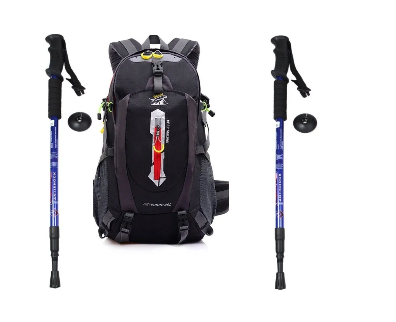 Mochila Trekking 2 Bastones De Trekking 1 bolsas de HIdratacion