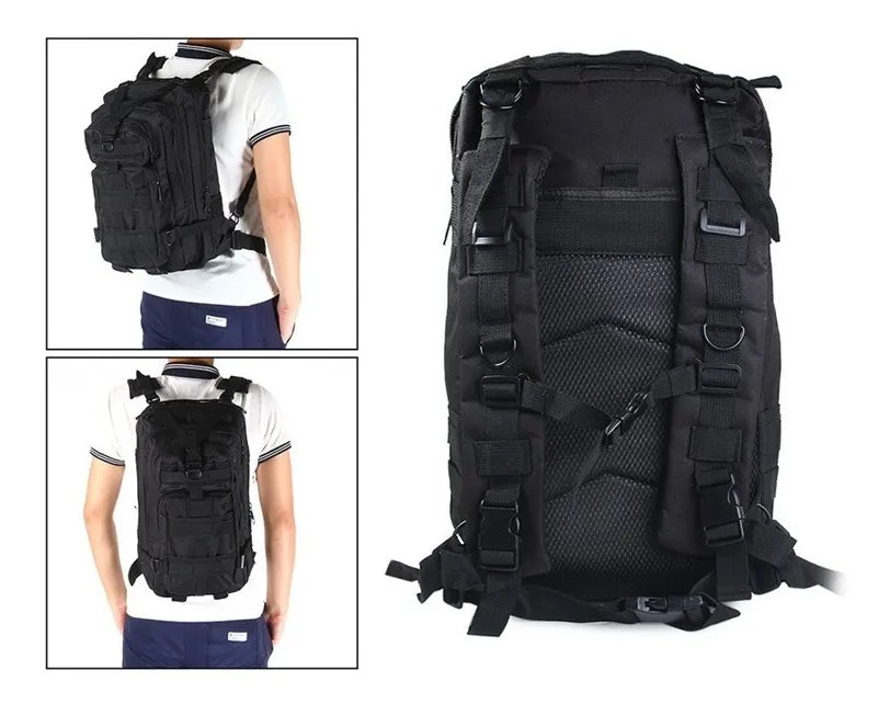 Mochila Militar Negro T ctica 30 Lts Hiking Outdoor hiking